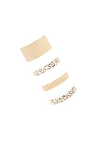 Forever 21 Rhinestone Ring Set , Gold/clear