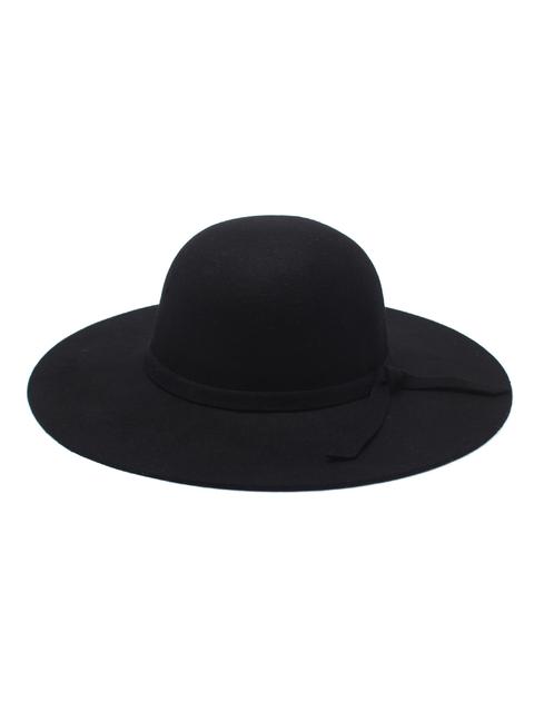 Tie Detail Wide Brim Fedora