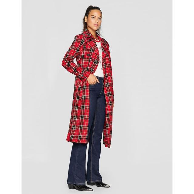 red checked coat