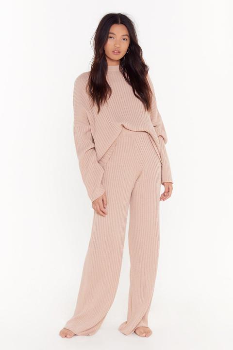 Womens Take Knit Off Jumper And Trousers Lounge Set