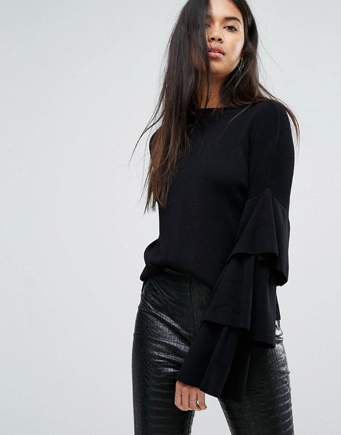Jersey Extragrande Con Volantes En Las Mangas De Ivyrevel