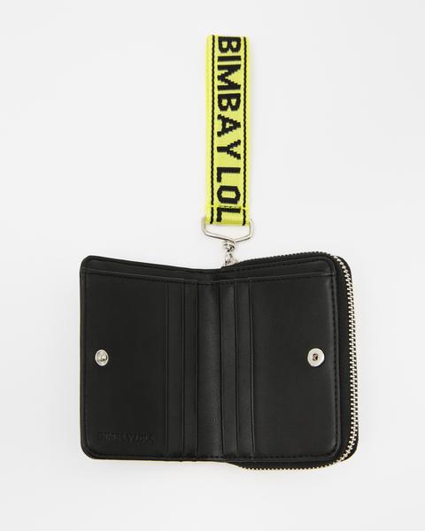 Cartera Cuadrada Piel Negro/neón