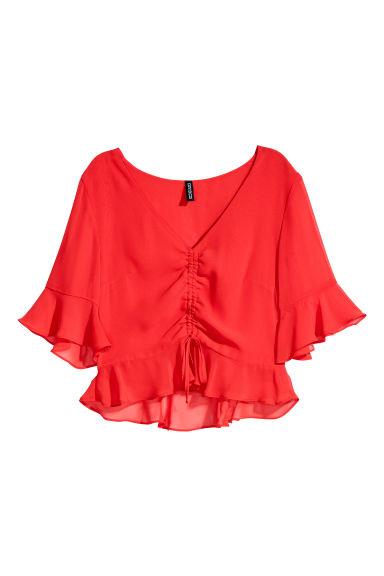 Blusa Con Cordón De Ajuste