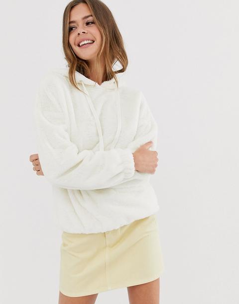 New Look Textured Hoody In Cream