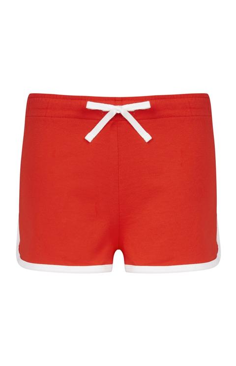 Shorts Deportivos De Punto Rojos