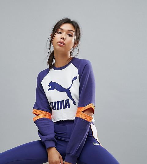 Puma - Felpa Con Cut-out - In Esclusiva Per Asos - Navy