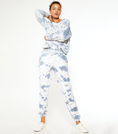 Tall Light Grey Tie Dye Cuffed Joggers 
