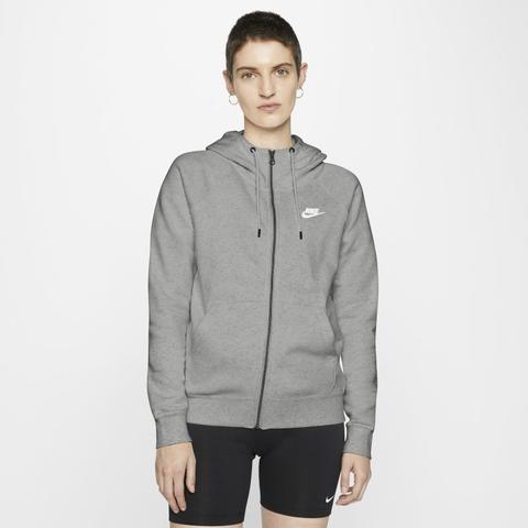 Nike Sportswear Essential Sudadera Con Capucha De Tejido Fleece Con Cremallera Completa - Mujer - Gris