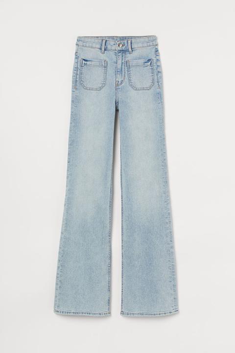 Flare High Waist Jeans - Bleu