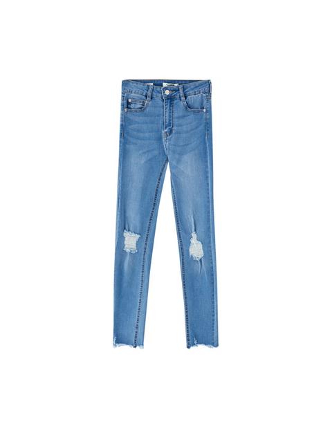 Jeans Skinny Fit Capri Tiro Medio