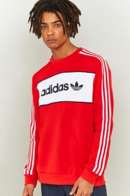 Adidas Originals Core Red Block Sweatshirt - Mens S