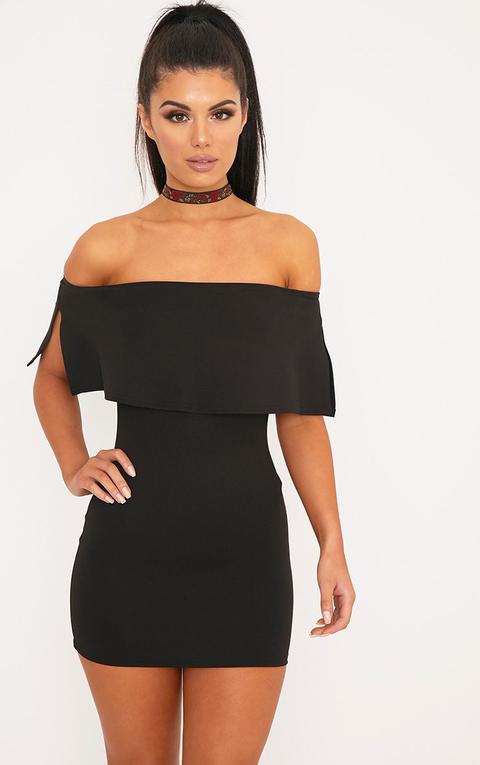 black frill bodycon dress