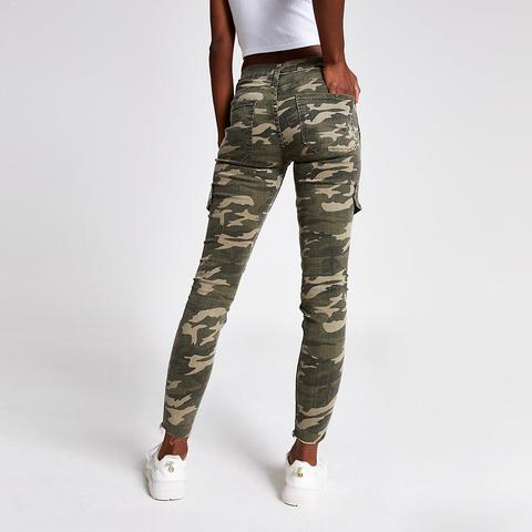 khaki camo skinny jeans