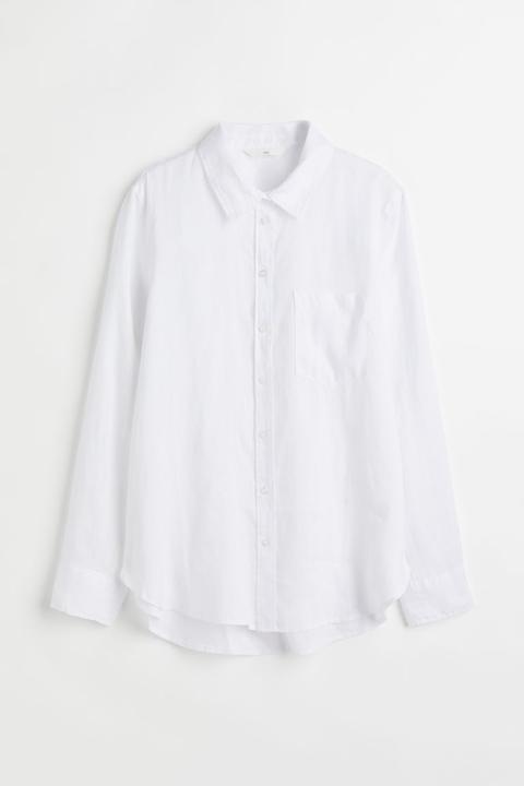Camisa De Lino - Blanco