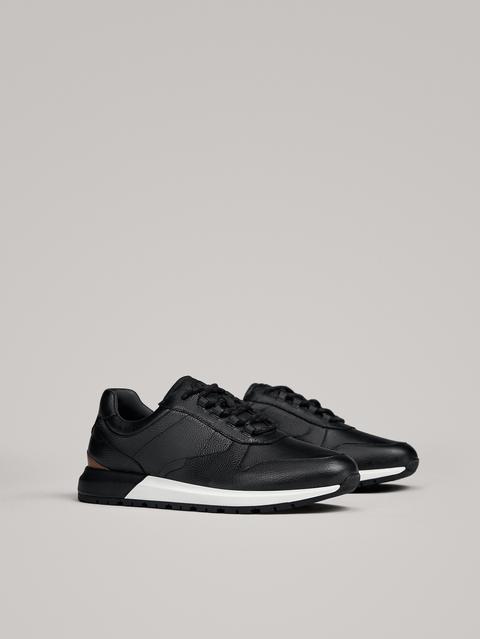 Sneaker Piel Negro-cuero from Massimo Dutti on 21 Buttons