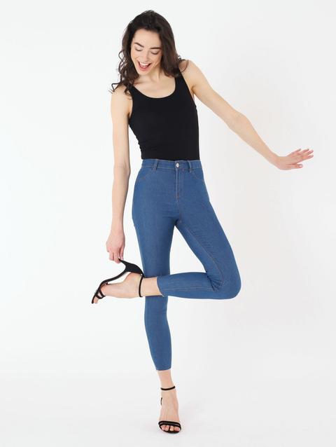 Jeans Skinny Vita Alta Blu Denim Medio