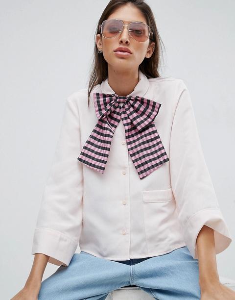 Asos - Farfallino Oversize Rosa Gingham - Rosa