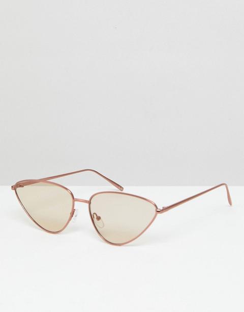 Gafas De Sol De Maetal Con Ojos De Gato Y Lentes En Marrón Claro De Asos