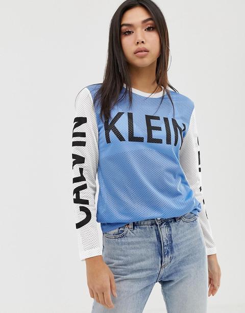 Calvin Klein Jeans – T-shirt Aus Mesh Mit Logo