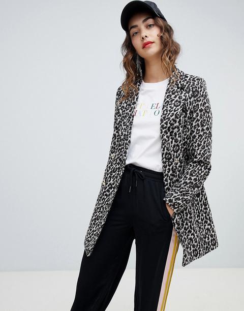 River Island - Manteau À Imprimé Léopard-marron