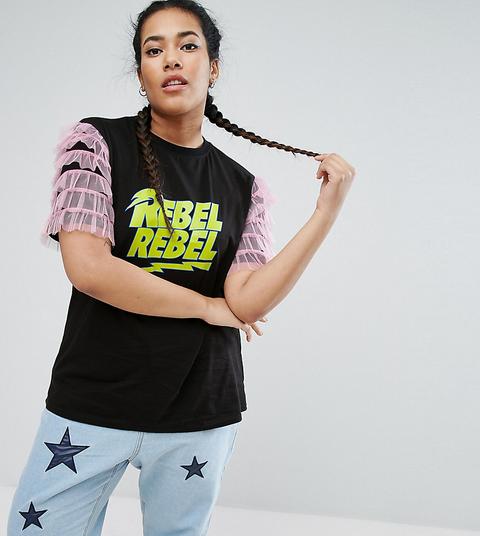 Top De Punto Con Manga De Tul De Daisy Street Plus