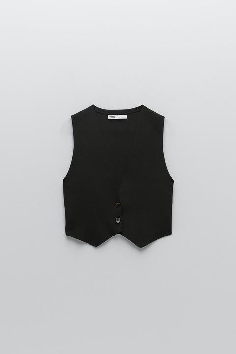 black cropped waistcoat