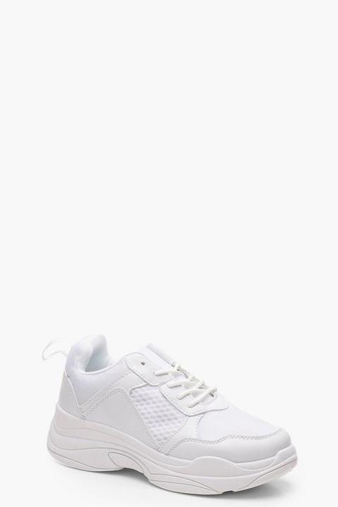 chunky sole lace up trainers