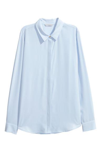 H & M - Camicetta A Maniche Lunghe - Blu