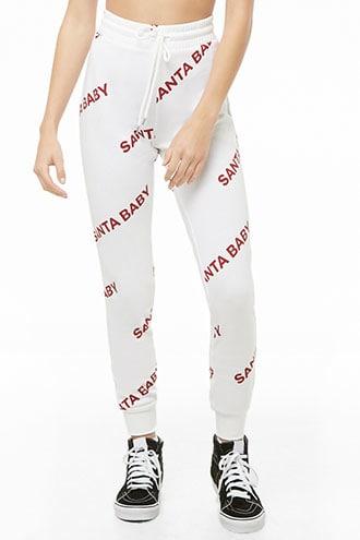 forever 21 white joggers