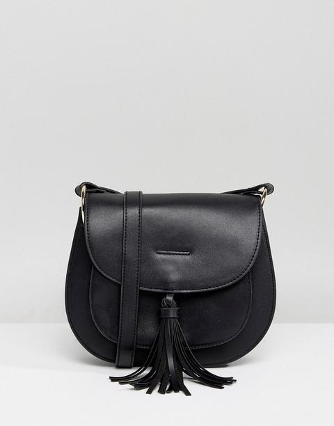 Glamorous - Borsa A Bisaccia Nera Con Nappine - Nero