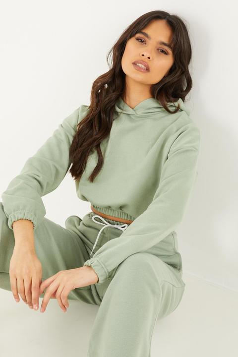 Sage Cropped Hoodie