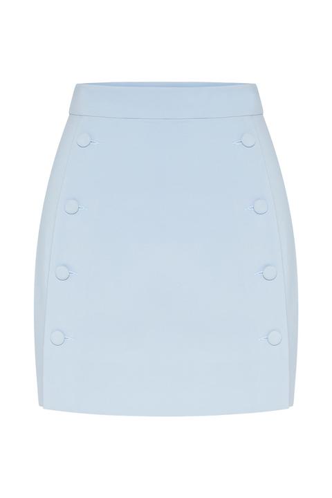 white tailored wrap skirt
