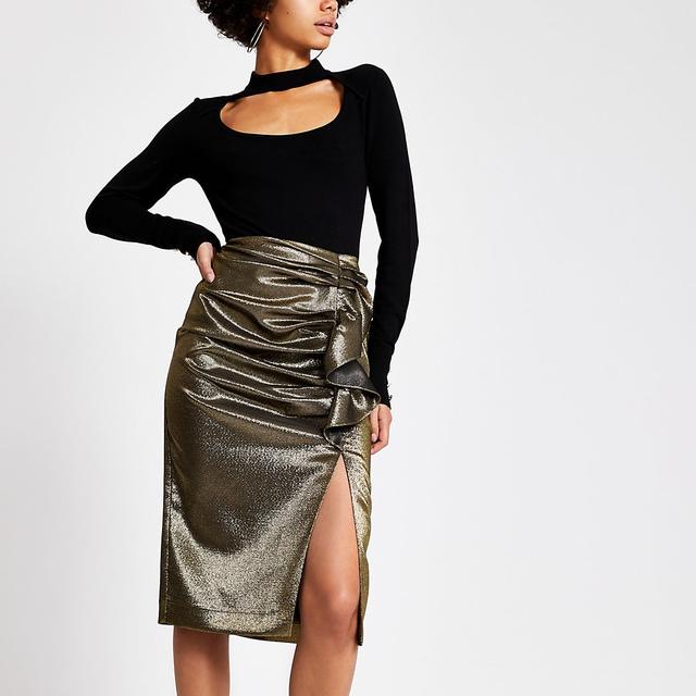 gold skirt ruffle