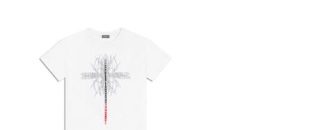 T-shirt, Stampa Applicata, Cotone Bianco