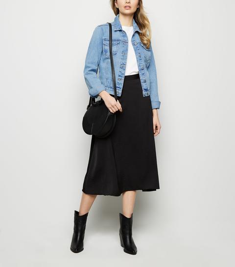 Blue Bleach Wash Denim Jacket New Look