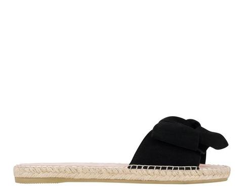 Flat Sandals With Bow - Hamptons - Black