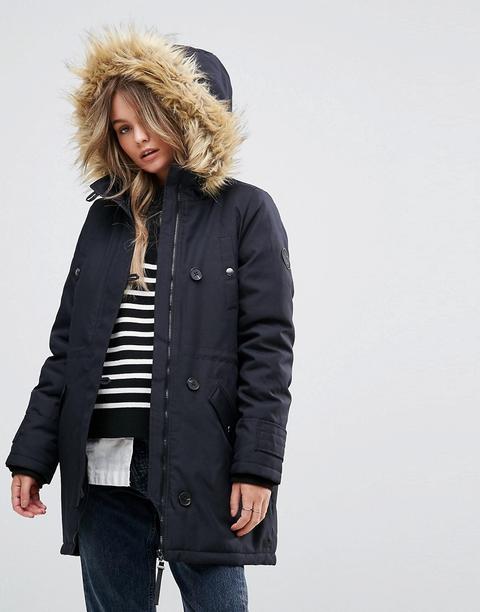 Parka Con Capucha De Piel Sintética De Vero Moda