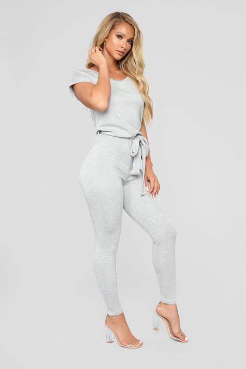 grey tight jumpsuit