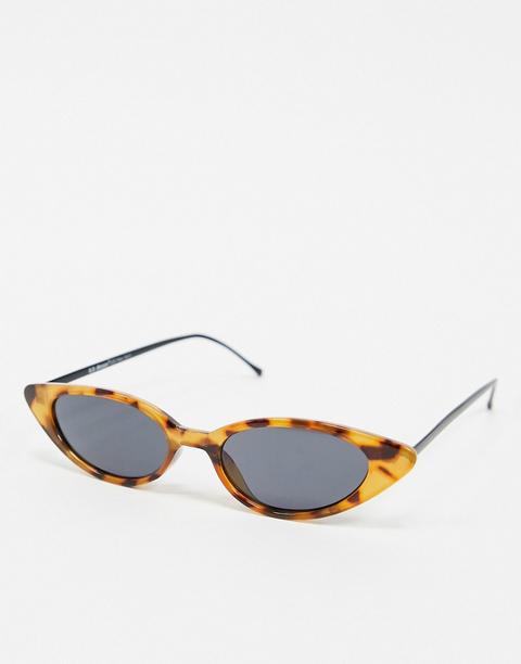 Aj Morgan Slim Cat Eye Sunglasses In Brown Tort