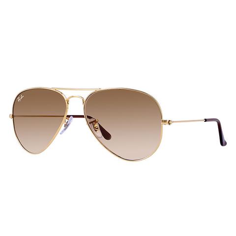 Ray Ban Aviator Gradient Unisex Sunglasses Lenti: Marrone, Montatura: Oro - Rb3025 001/51 62-14