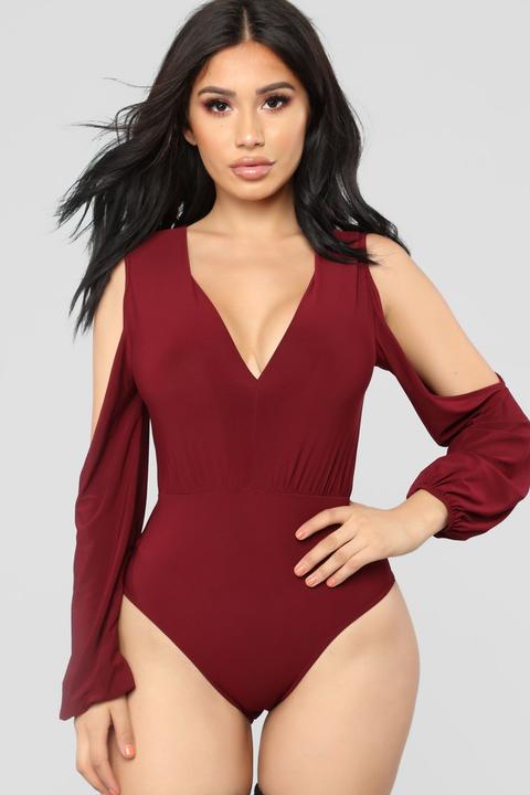 Not Serious Bodysuit - Burgundy