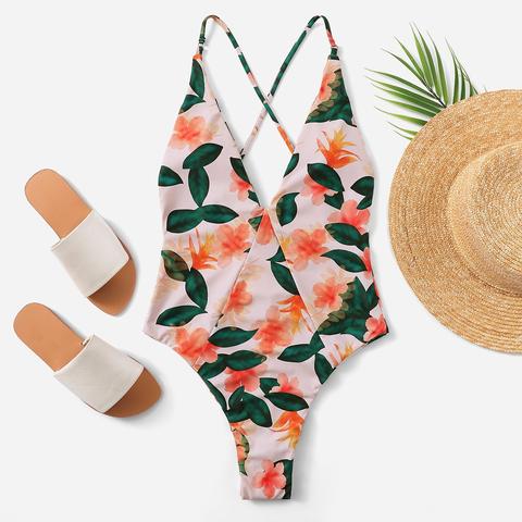 Costume Da Bagno A Fiori A Croce