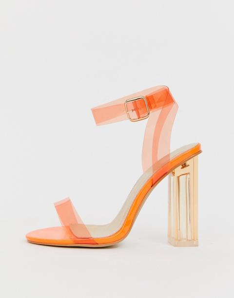 transparent orange heels