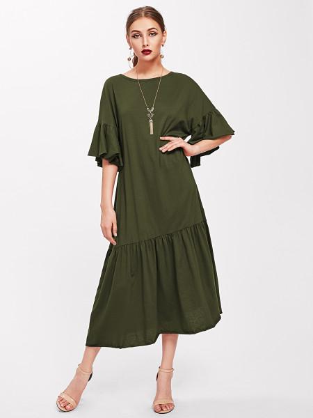 Vestito Con Maniche Svasate