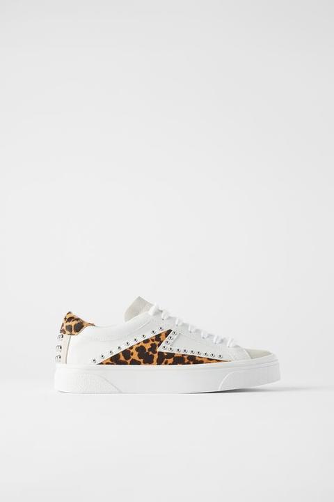 ZAPATILLAS DEPORTIVAS BAMBA PIEL ESTAMPADO ANIMAL - Leopardo | ZARA España