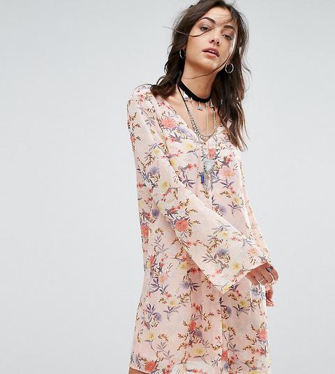 Glamorous Tall - Vestito A Fiori Con Bottoni Davanti - Multicolore