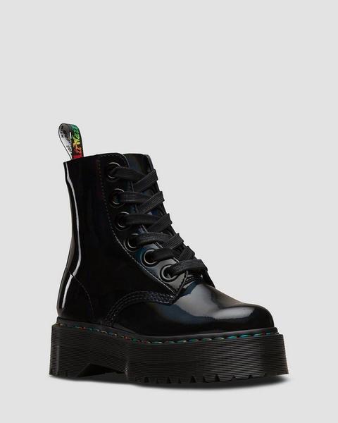 molly rainbow patent boots