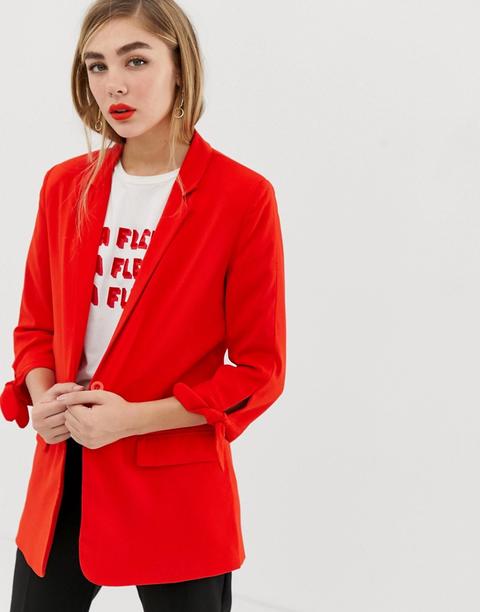 Mbym - Blazer Con Laccetti Sulle Maniche - Rosso