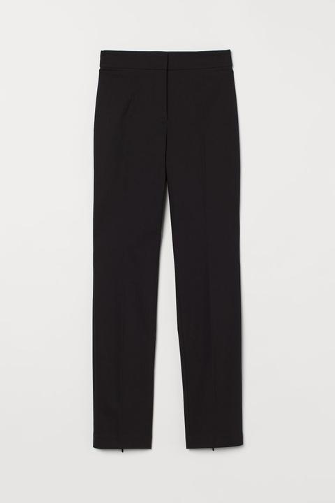 Pantalón Con Cremallera - Negro