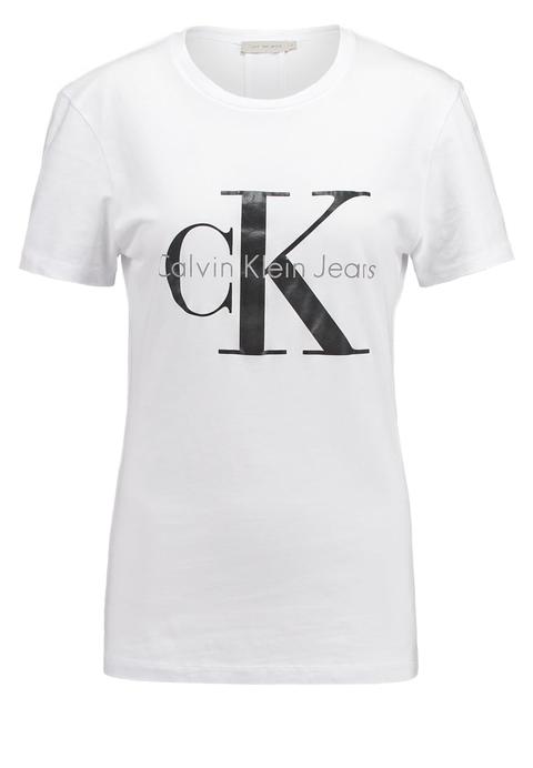 Calvin Klein Jeans Tshirt Con Stampa Bright White